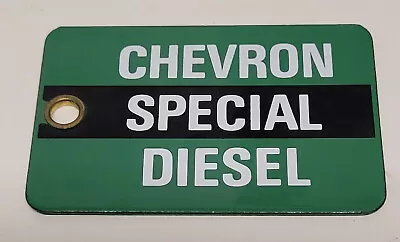 Vintage CHEVRON  SPECIAL DIESEL Porcelain Gas Fuel Oil Tag / Sign • $35