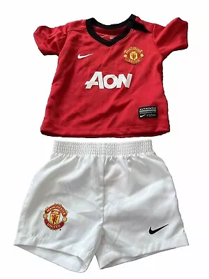 NIKE Manchester United FC Home 3-6 Months Baby  (Mini New No Tags Kit) 13/14 • $39