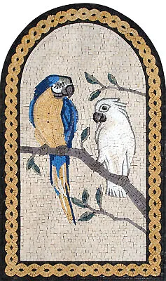 AN107 21.65 ×35.43  Interior Design Ideas Macaw & White Parrots Mosaic Art • $999
