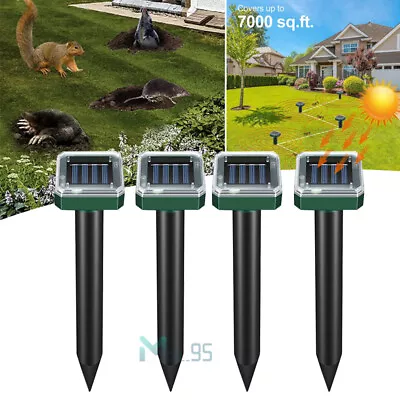 Repelente De Animales Ultrasónico Solar Topo Gopher Al Aire Libre Plagas Roedore • $26.99