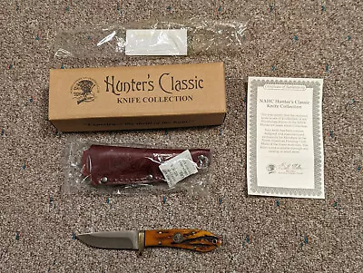 Hunter's Classic NAHC Orange Jig Bone Fixed Blade Knife H1732 • $24.95