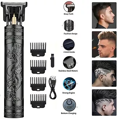 Professional Men Hair Clipper Trimmer Machine Cordless Beard Electric Best Gifts • £4.79