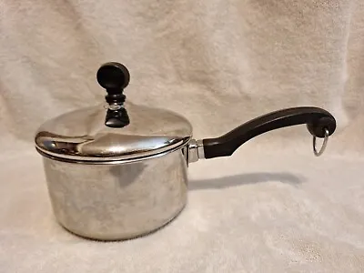 Vintage Farberware 1 Qt Saucepan With Lid Pot Stainless Steel Aluminum Clad USA • $19.86