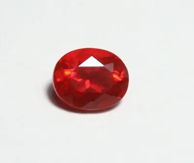 0.68ct Faceted Red Mexican Fire Opal Oval Cut Natural Rich Opalescent Opal 6x5mm • £21.99