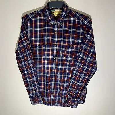 Steve Mcqueen Barbour Shirt - Mens Long Sleeve Check Button Down Pocket Shirt M • $35.41