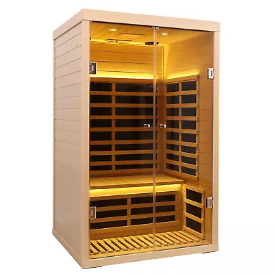 2 Persons Indoor Far Infrared Hemlock Sauna Room Home Saunas Detox Therapy 1780W • $2200
