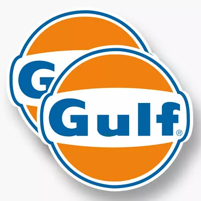 (2) GULF Logo Vinyl Sponsor Decal Sticker Vintage Classic Gas Petrol Racing • $6.98