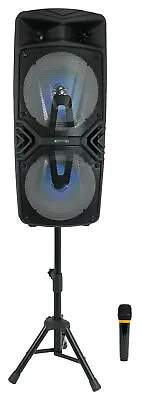 Technical Pro Dual 8  Rechargeable Karaoke Machine System W/Stand+Wireless Mic • $79.95