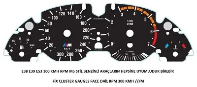 For BMW E38 E39 E53 300 Km/h M5 Black Tachometer Speedometer Face Cluster Gauges • $50