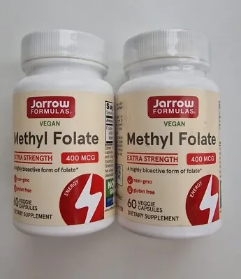 £18.99 • Buy 2 X 60 Caps Jarrow Formulas Methyl Folate 400mcg, Folic Acid, Prenatal Support 