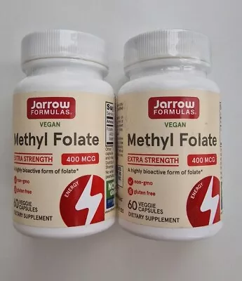 £18.99 • Buy 2 X 60 Caps Jarrow Formulas Methyl Folate 400mcg, Folic Acid, Prenatal Support 