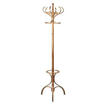 Solid Birchwood Freestanding Coat Stand With An Oak Finish & Traditional Touch • £59.99