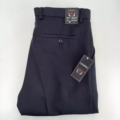 Carabou Trousers 36W 31L Mens Navy Blue Polyester BNWT -WRDC • £8.50