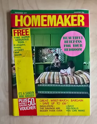 HOMEMAKER November 1977 / Vintage Magazine Mid-Century Home Decor Retro Design • £4