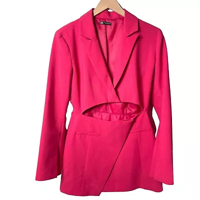 ZARA Cutout Blazer Dress Raspberry Pink Bloggers Favorite Mini Dress Medium • $42.48