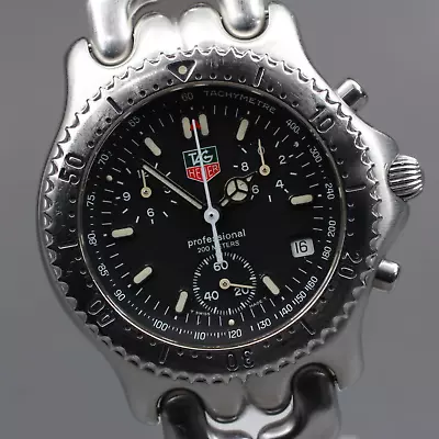 Near MINT New Battery TAG Heuer SEL CG1110-0 Chrono Vintage Men's Quartz Watch • $969.08