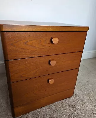 £80 • Buy Midcentury Stag Cantata Teak Bedside Cabinet Chest Of Drawers Vintage Retro
