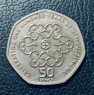 50p Coin Fifty Pence. 2010. Celebrating 100 Years Of Girlguiding Circulated UK • £3.99