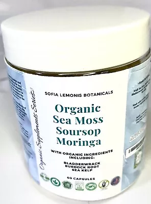 Organic Sea Moss + Soursop + Moringa Bladderwrack Burdock Root Made In USA • $19.33