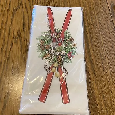 Mary Lake-Thompson Winter Ski Wreath Flour Sack Kitchen Towel New In Pkg • $9.99