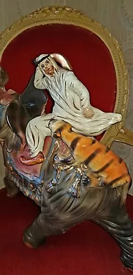 Capodimonte Maharaja Elephant Tiger Attack Antique Decorative Features  • £125