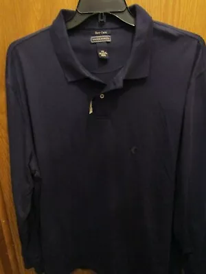 Nwt Mens Saddlebred Easy Care Navy Blue Long Sleeve Polo Shirt  Size Xxl • $15.76