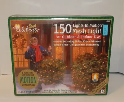 Mesh Motion Lights Clear Bulb 8 Function Christmas Lights 150 Lights • $23.89