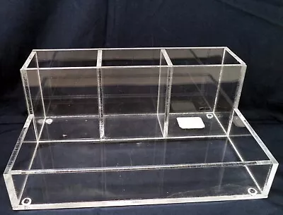 THE CONTAINER STORE Clear Lucite 4-Section Organizer Makeup Tray • $15