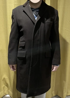 £40 • Buy Brown Wool Covert Coat 44R Men’s