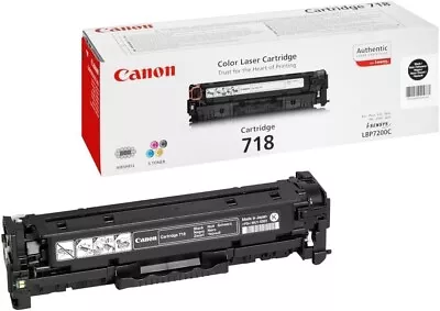 Genuine Canon 718 Black Toner Cartridge LBP7200C/7660C/8330C Sealed VAT Inc • £48.65