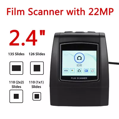 22MP Film Scanner 126KPK/135/110/Super 8 Films Slides & Negatives Compatible PC • £91.19