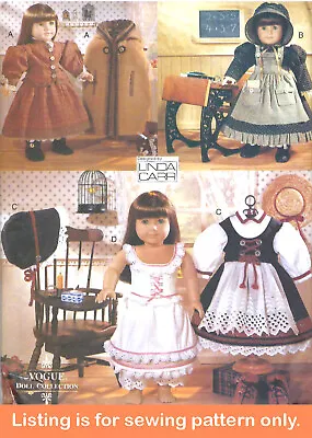 SEWING PATTERN 18  Doll Clothes Dress Fit American Girl Kirsten Underwear 9641 • $19.98