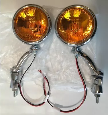 Turn Signal Running Park Lights 5  Amber LED Glass Fog Chrome 12V Car Truck  1 • $199