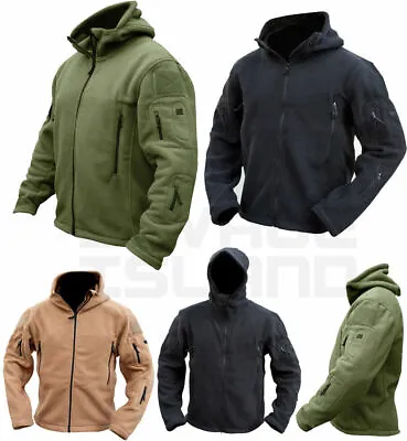 Tactical Recon Full Zip Fleece Jacket Army Hoodie Security Police Hoody Combat • £25.99