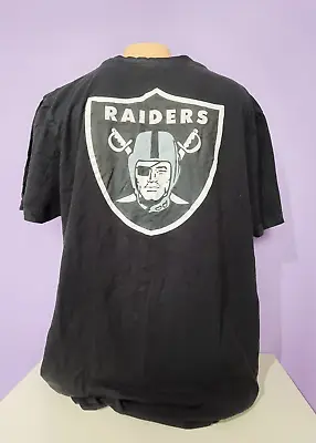 OAKLAND RAIDERS  T-shirt 2XL 100% Cotton Black TEAM APPAREL NFL • £11.99