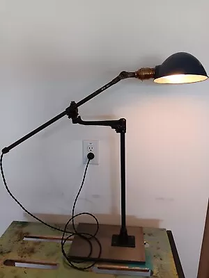 Vintage Industrial O.C. White Articulating Lamp Light With Resonator • $389.95