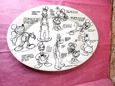 Mickey Mouse & Friends Disney Sketchbook Oval Platter. Disney  Serving Tray.  • $23.19