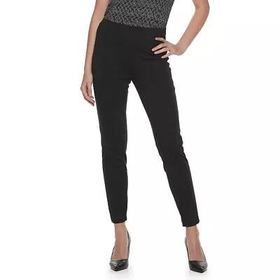 NWT ELLE Womens XXL Black Pull-On Ponte Skinny Pants • $19.99