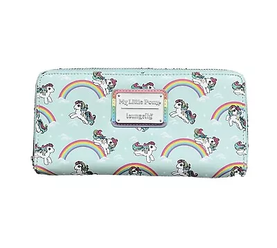 Loungefly My Little Pony Wallet Starshine And Rainbows Pattern Zip Around MLP • $49.95