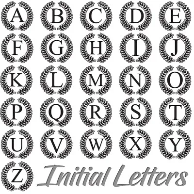 Black Initial Letter Decorative Monogram Vinyl Decal Sticker (l-03) • $5
