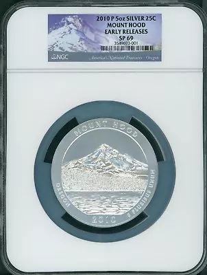 2010-P MOUNT MT HOOD NP ATB AMERICA BEAUTIFUL 5 Oz SILVER NGC SP69 Early Release • $495