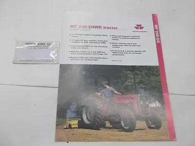 Brochure For Massey Ferguson MF 240 2/4 WD Tractors • $7