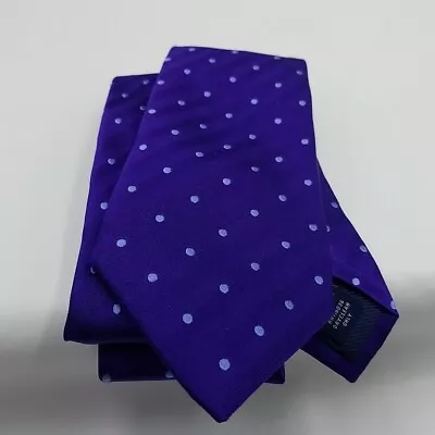 Charles Tyrwhitt Purple Silk Tie W Light Blue Dots 59.5x3.5” • $20