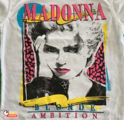 Ambition Madonna Tour Blond T-Shirt World Blonde 1990 Vintage Size Unisex Concer • $19.99