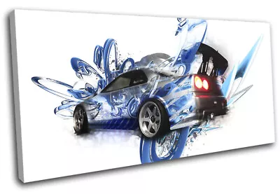 Skyline Fast Abstract Furious Cars SINGLE CANVAS WALL ART Picture Print • £23.99