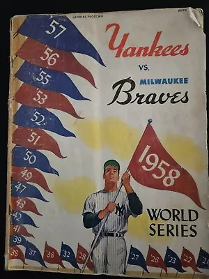 1958 Yankees Vs Braves World Series Official Program Vintage • $45