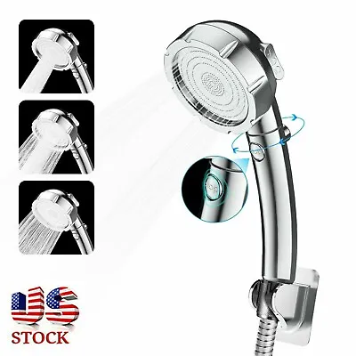 $10.59 • Buy 3 Spray Setting High Pressure Shower Head Handheld Showerhead With ON/Off Pause
