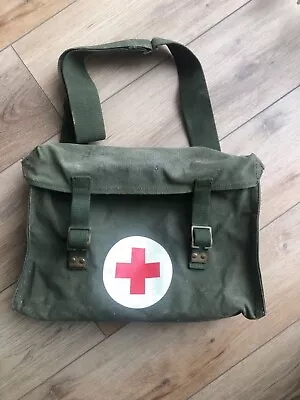 British Army Military Vintage Medical  First Aid Canvas Shoulder Bag • £25