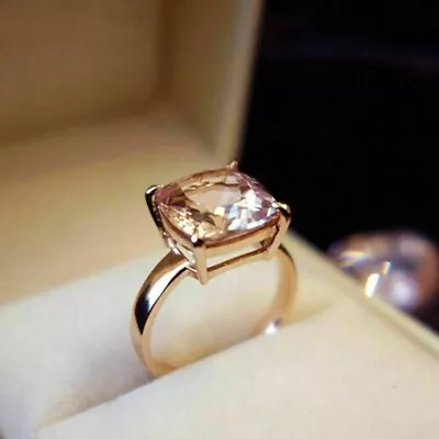 Certified Natural Peach Morganite 925 Sterling Silver Ring Gift For Free Ship • $58.66