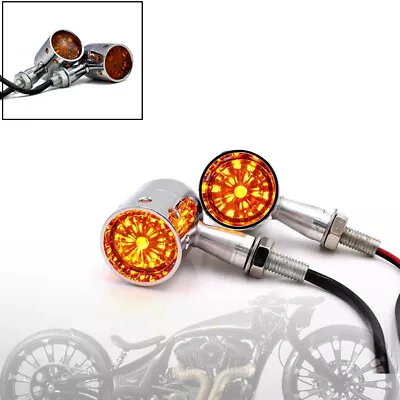 Universal Motorcycle Mini Turn Signals Indicators LED Lights For Harley Choppers • $22.42